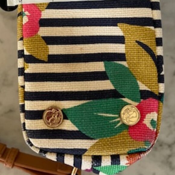 SPARTINA 449 Shelter Cove Linen Leather Shoulder Tote Bag - Picture 13 of 16